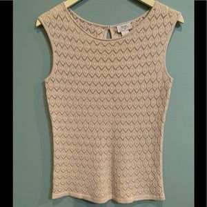 Ann Taylor Loft Top Sleeveless Ivory Medium